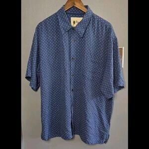 Vintage Silk Circa 1969 Shirt Men’s 2XL Short Sleeve Button Silk Camp Geometric